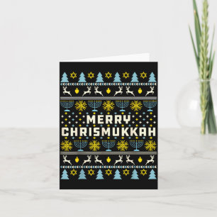 Merry Chrismukkah Happy Hanukkah Jew Ugly Christma Card