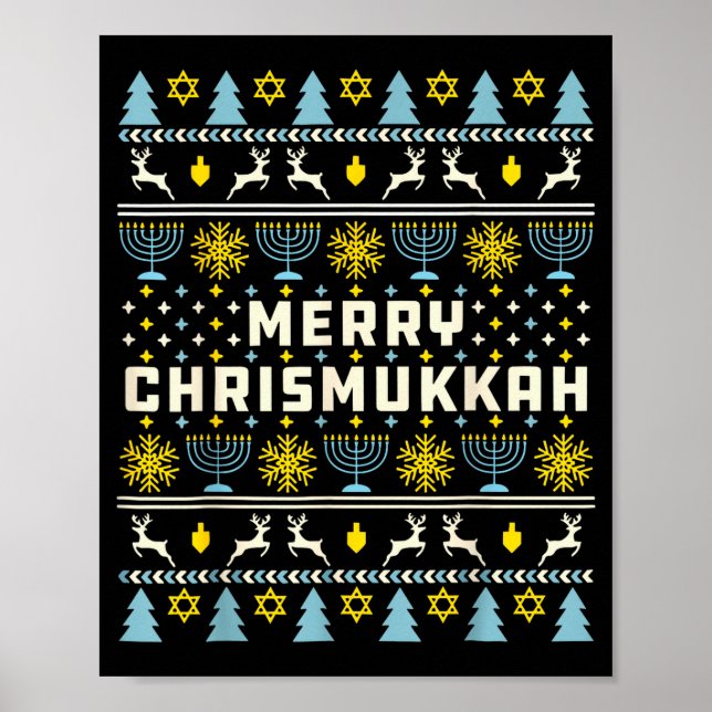 Merry Chrismukkah Happy Hanukkah Jew Ugly Christma Poster (Front)