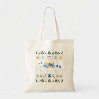 Merry Chrismukkah Happy Hanukkah plus M Tote Bag