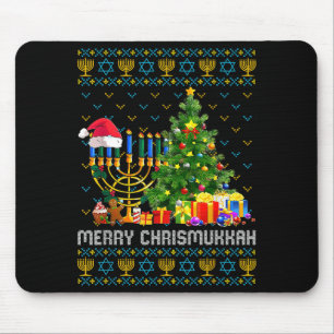 Merry Chrismukkah Happy Hanukkah Ugly Sweater Fami Mouse Mat