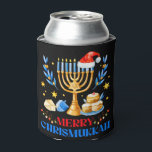Merry Chrismukkah Holiday Hanukkah Pajama Family Can Cooler<br><div class="desc">This Happy Christmukkah outfit is the perfect Hanukkah present for jew men,  women,  kids. Perfect ugly Jewish Christmas Tee to wear next to your Chanukah Ornament,  Decorations,  Socks,  Candles and Menorah during Winter Holidays!</div>