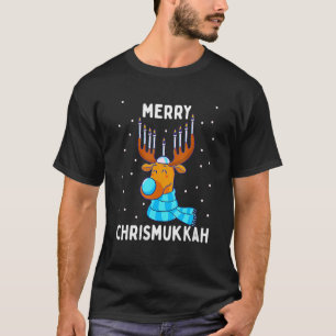 Merry Chrismukkah Jewish Christmas Hanukkah Reinde T-Shirt
