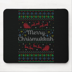 Merry Chrismukkah Jewish Hanukkah Ugly Christmas S Mouse Mat