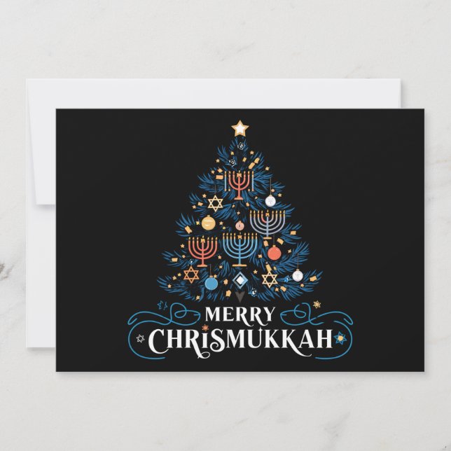 Merry Chrismukkah Jewish Holiday Hanukkah Card (Front)