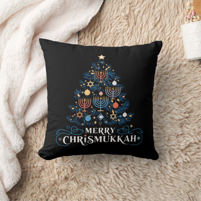 Merry Chrismukkah Jewish Holiday Hanukkah Cushion (Blanket)