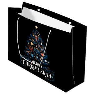 Merry Chrismukkah Jewish Holiday Hanukkah Large Gift Bag