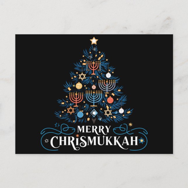 Merry Chrismukkah Jewish Holiday Hanukkah Postcard (Front)