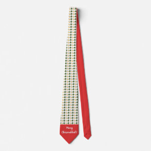 Merry Chrismukkah Menorah and Christmas Tree Tie