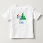Merry Chrismukkah Menorah and Santa Toddler Shirt<br><div class="desc">Modern Merry Chrismukkah design with a Star of David on a Christmas Tree and a Santa Hat on a Menorah.</div>