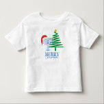 Merry Chrismukkah Menorah and Santa Toddler Shirt<br><div class="desc">Modern Merry Chrismukkah design with a Star of David on a Christmas Tree and a Santa Hat on a Menorah.</div>