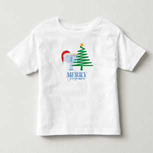Merry Chrismukkah Menorah and Santa Toddler Shirt
