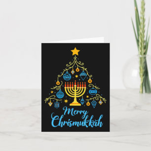 Merry Chrismukkah Menorah Christmas Tree Chanukah Card
