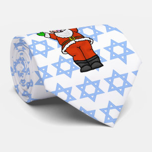 Merry Chrismukkah Necktie with Santa