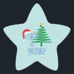 Merry Chrismukkah Star Sticker Label<br><div class="desc">Chrismukkah Design</div>