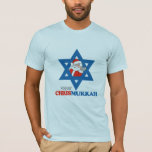 Merry Chrismukkah - T-Shirt<br><div class="desc">Shirtuosity.com: Holiday Humour Tees and Holiday Gifts. Find the Funniest Holiday Gifts including tees, cards, ornaments, plates, coasters, hoodies, stickers, mugs, buttons, magnets, hats, bags and more from: http://www.Shirtuosity.com</div>
