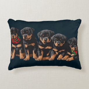 Merry Chrismutts Christmas Holiday Puppies Decorative Cushion