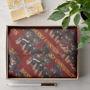 Merry Chrismutts Christmas Holiday Puppies Festive Tissue Paper