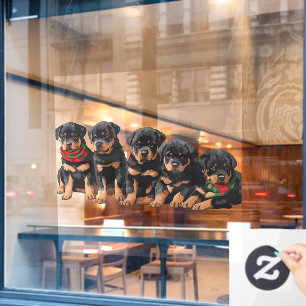 Merry Chrismutts Christmas Holiday Puppies Window Cling