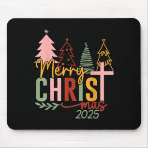 Merry Christ Mas Christian Christmas 2025 Family P Mouse Mat