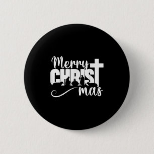 Merry Christ Mas Christian Christmas Jesus Christm 6 Cm Round Badge