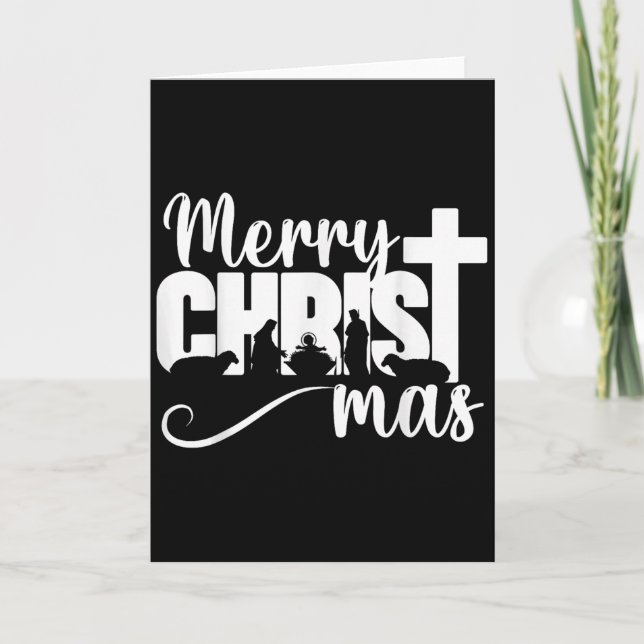 Merry Christ Mas Christian Christmas Jesus Christm Card (Front)