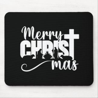 Merry Christ Mas Christian Christmas Jesus Christm Mouse Mat