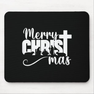 Merry Christ Mas Christian Christmas Jesus Christm Mouse Mat
