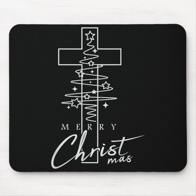 Merry Christ Mas Christian Christmas Jesus Christm Mouse Mat (Front)
