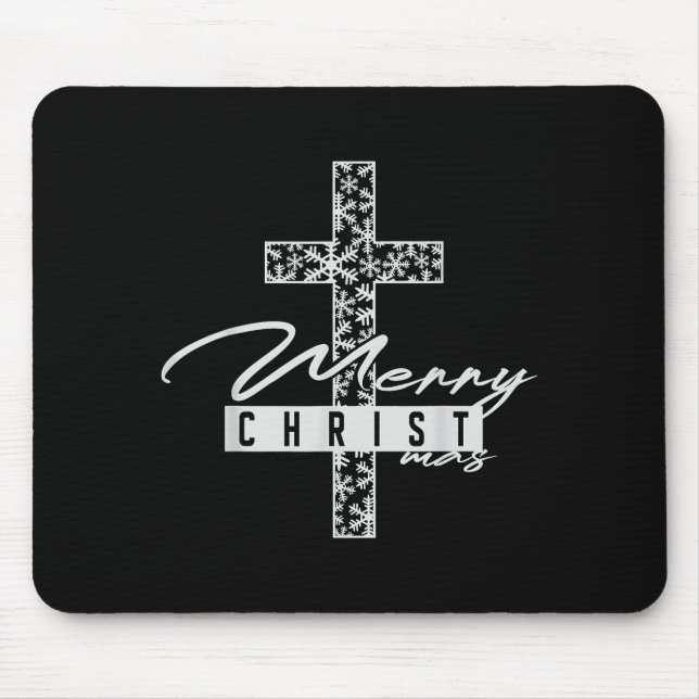 Merry Christ Mas Christian Christmas Jesus Christm Mouse Mat (Front)