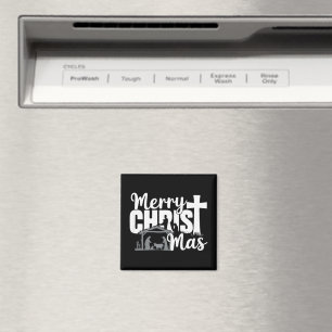 Merry Christ Mas Christian Christmas Jesus Family  Magnet