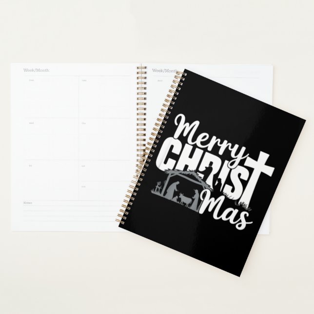 Merry Christ Mas Christian Christmas Jesus Family  Planner (Display)
