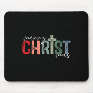 Merry Christ Mas Christian God Matching Christmas Mouse Mat