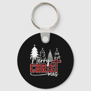 Merry Christ Mas Christian Jesus Christmas Pjs Xma Key Ring