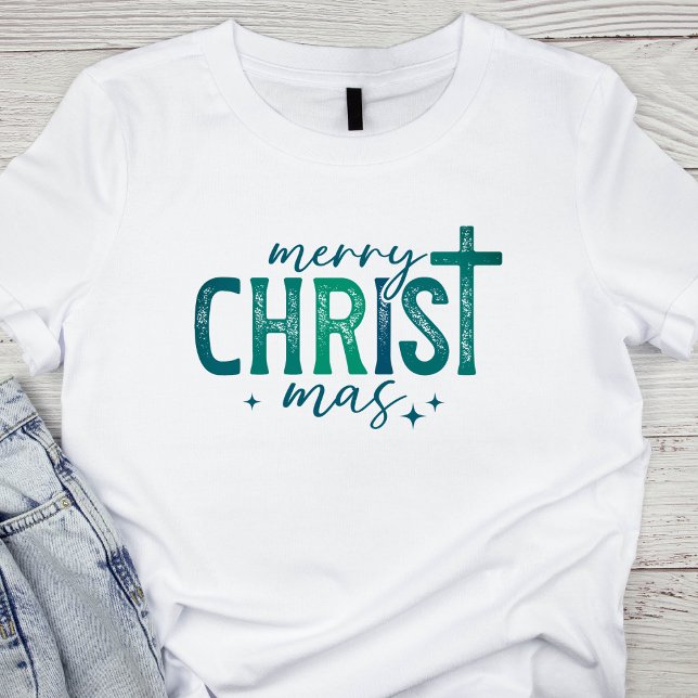 Merry Christ mas Christian Religious Bold Green Tri-Blend Shirt (Creator Uploaded)