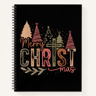 Merry Christ Mas Christmas Christian Faith Jesus C Notebook