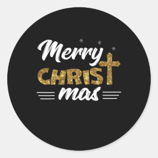 Merry Christ Mas Funny Christmas Family Matching G Classic Round Sticker