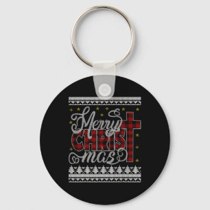 Merry Christ Mas Jesus Christian Pyjamas Ugly Chri Key Ring
