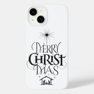 Merry Christ Mas Religious Christmas Calligraphy C Case-Mate iPhone 14 Case