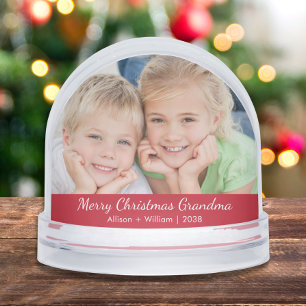 Merry Christams Grandma Photo Snowglobe