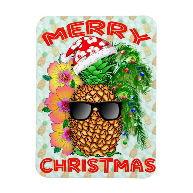 Merry Christams Pineapple Magnet (Vertical)