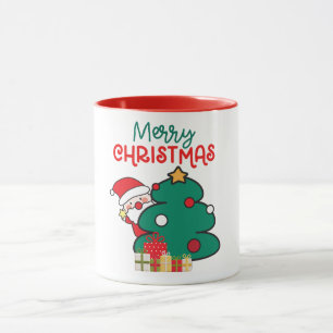 Merry Christma Santa, Tree and Gifts Mug