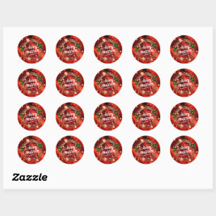Merry Christmans, glitter and shine, Classic Round Sticker