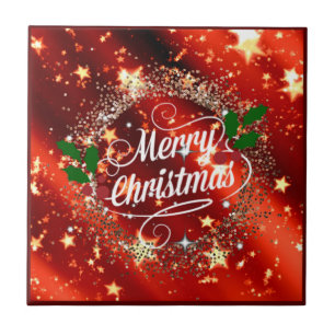 Merry Christmans, glitter and shine, Tile