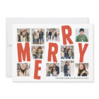 Merry Christmas 10 photo collage bold modern red