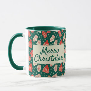 Merry Christmas 11oz Green Hat & Mittens Mug