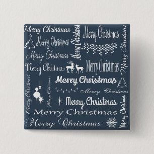 Merry Christmas 15 Cm Square Badge