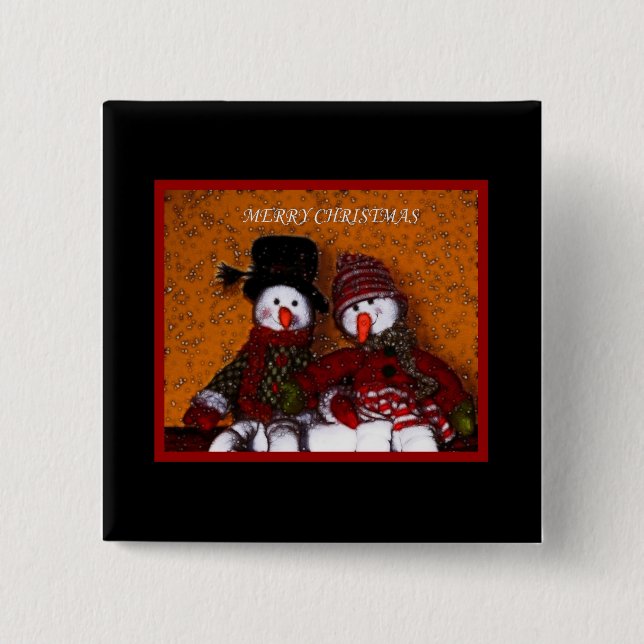 MERRY CHRISTMAS 15 CM SQUARE BADGE (Front)