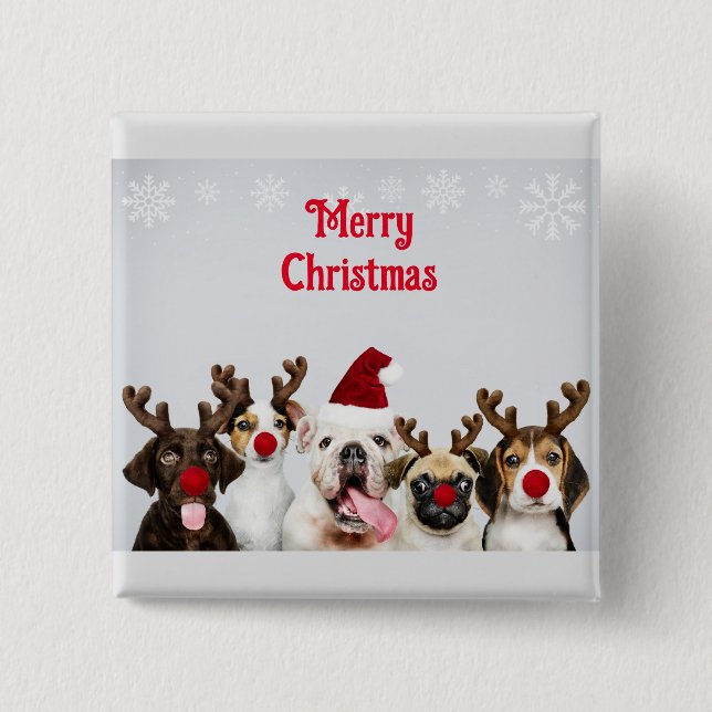 Merry Christmas 15 Cm Square Badge (Front)