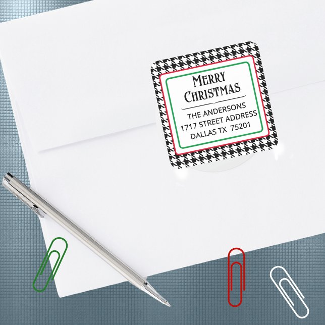 Merry Christmas 1.5" Address Return Square Sticker (Creator Uploaded)