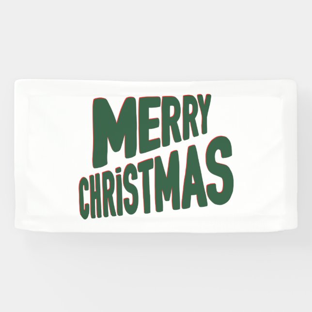 Merry Christmas 1.6x3 Vinyl Banner (Horizontal)